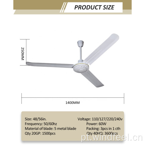 56 Polegadas Controle Elétrico Ventilador Decorativo AC Interno Ventiladores de Teto Motor de Cobre Puro Fio de Alumínio 100% Preço Barato Vietnã